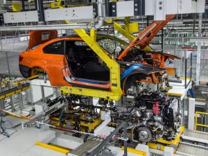 Сборка автомобилей промышленными роботами 